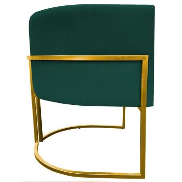 Imagem de Poltrona Decorativa Recepção Luna Suede Cores Base De Ferro Dourada - Verde, Suede