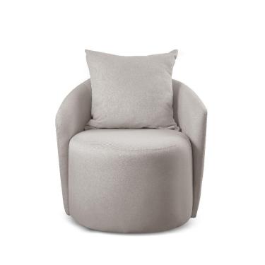Imagem de Poltrona Redonda Para Sala Califórnia linho Cinza Claro 101