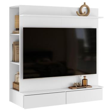 Imagem de Closet Com Painel Wave Branco Para Tv Até 42? - Móveis Albatroz Branco