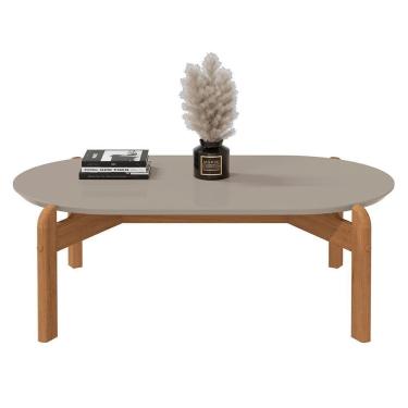 Imagem de Mesa De Centro Lizz Oblonga Off White-cedro - Casa D Off White-cedro