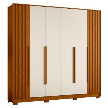 Imagem de Guarda Roupa Casal Deville Ripado 6 Portas Cinamomo-off White - Móveis Albatroz Cinamomo-off White