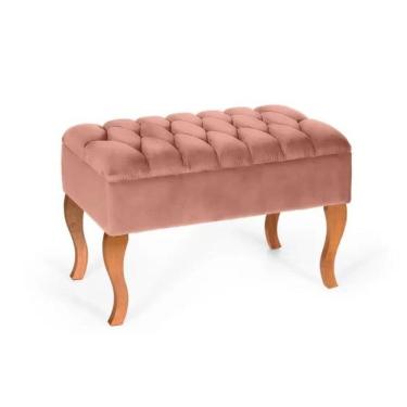 Imagem de Puff Banqueta Soffia Decorativo Captonado Para Sala Ou Quarto Rosa
