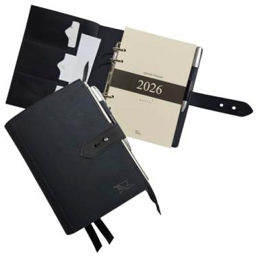 Imagem de Agenda Planner Couro 2025 231-R Personalizada Raffai Couros (Preto)
