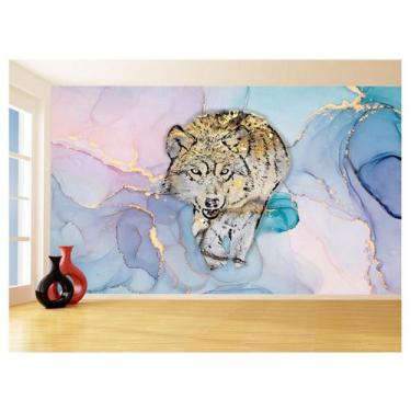 Imagem de Papel De Parede Animais Pop Art Lobo Colorido 3,5M Pxa580 - Você Decor