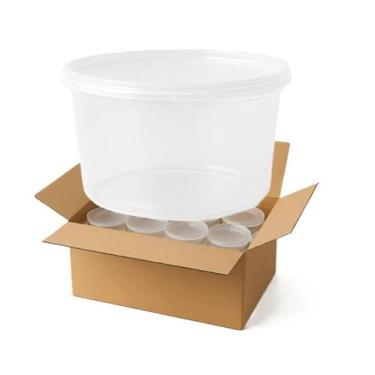 Imagem de Pote Com Tampa Lacre Para Marmita Freezer Microondas 1000ml Kit Com 20