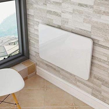 Imagem de Mesa de parede dobrável, mesa de jantar de cozinha, mesa de computador, mesa de estudo, mesa conversível dobrável com economia de espaço, branco - 90 x 50/90 x 50 cm