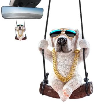 Imagem de Acessórios de espelho retrovisor para cães - Berloque de cachorro para espelho retrovisor | Decoração engraçada de pendurar para caminhão, van, sedan, trailer e veículo