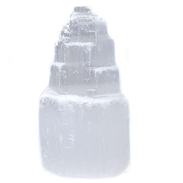 Imagem de URMIBDAI Cheio de textura 1 peça selenita natural pedras preciosas brancas decoração de minério de cristal Torre transparente ornamentos de quartzo decoração de escritório doméstico