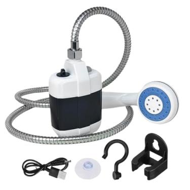 Imagem de Chuveiro de acampamento portátil, chuveiro externo recarregável - Dispositivo elétrico recarregável para praia, caminhadas, lavagem pessoal e viagens