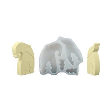 Imagem de Moldes de silicone de Natal, moldes de silicone de Natal para resina epóxi, molde de artesanato antiaderente para velas de férias, escola, casa, sabonete, crianças