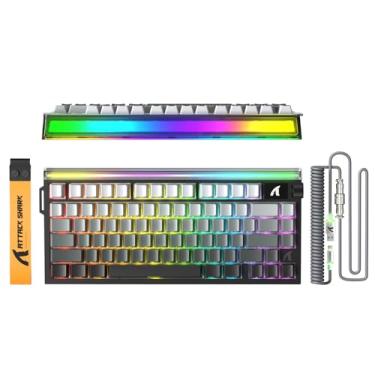 Imagem de ATTACK SHARK R85 HE 75% Magnetic Wired Gaming Keyboard,8KHz Polling Rate Rapid Trigger,0.005mm RT Precision,256K Scan Rate,Custom Hot-Swappable,Web Driver PC Keyboard for Gamer/Win/Mac,Black Gradient