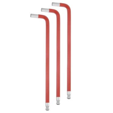 Imagem de HARFINGTON 3 chaves sextavadas 1/10.2 cm S2 aço em forma de L hexagonais SAE ferramenta de reparo para casa, faça você mesmo, reparo de motocicleta, vermelho, prata