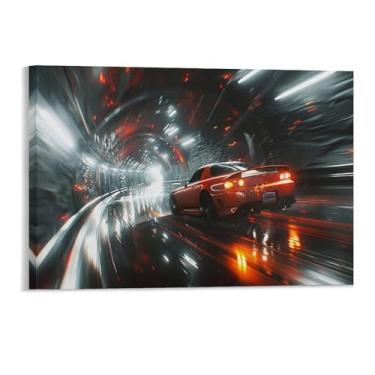 Imagem de HouLaiZhe Speed ​​jdm S2000 Tunnel Sports Cool Posters Canvas Wall Estética Decoração de parede Impressão de parede Sala de Galeria Decoração de parede para quarto sala de estar escritório 11 x 17