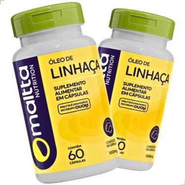 Imagem de Kit 2x Frascos Óleo de Linhaça Suplemento Alimentar 120 Cápsulas 1000m