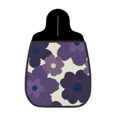 Imagem de Lixeira De Carro Organizador Lixinhocar Arte Flor Margarida Roxo Fundo Bege 1