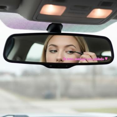 Imagem de LXUEJIE Decalque com mensagem inspiradora Te amo maneja con cuidado, 3 cores à prova d'água, decalque de espelho retrovisor de carro com coração, I Love You Drive Safe Motivational Car Window