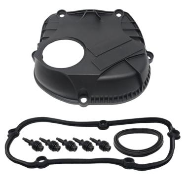 Imagem de UOIENRT Capa de corrente de distribuição do motor com junta de substituição para Audi A3 A4 A5 A6 Q3 Q5 TT Tampa de distribuição 06H103269C