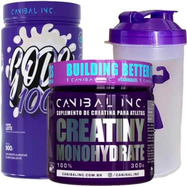 Imagem de Kit Gods Whey 900G + Creatina Monohidrata 300G Sabor Leite - Canibal I