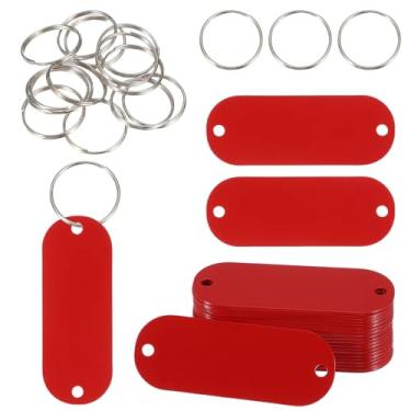 Imagem de PATIKIL 20 peças em branco para estampagem de metal, etiquetas de nome de 5 cm de aço inoxidável, etiquetas de metal, disco de placa com 2 furos, chaveiro para gravação a laser, etiquetas de coleira