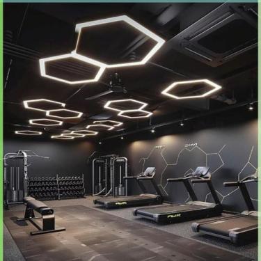 Imagem de Luminaria Sobrepor Hexagonal Preto ou Branco 110v ou 220v - GRUPOTUN, 