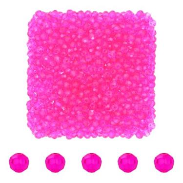 Imagem de Mandala Crafts Contas de cristal redondas rosa choque de 3 mm – 1000 contas de vidro facetadas para fabricação de joias, suprimentos de contas, artesanato DIY, pulseiras, colares, brincos e contas