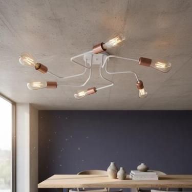Imagem de Lustre Luminária de Teto Plafon Sputnik 6 Braços S Pendente Moderno Ho