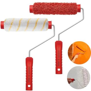 Imagem de Rolo Antirespingo + Rolo Textura Cabelo de Anjo + 2 Suportes Garfo Gaiola Para Rolo De Pintura 23cm