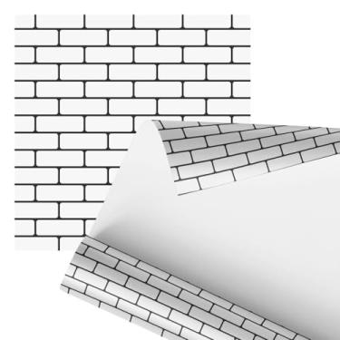Imagem de Papel de Parede Decorativo Padrão Tijolo Branco, Autoadesivo, 2,80 Metros, para Decoração de Interiores