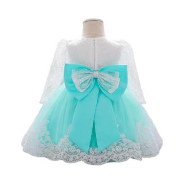 Imagem de Vestido De Batismo Para Menina Bebê Com Manga Longa, Vestido De Casame