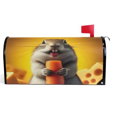 Imagem de TSENQUE Capas magnéticas decorativas para caixa de correio fofa esquilo animal outono caixa de correio vinil decoração moderna caixa de correio tamanho grande 64,5 x 52,8 cm