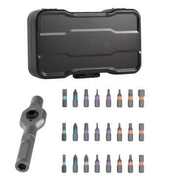 Imagem de GOWENIC Conjunto magnético 24 em 1, conjunto de catraca DIY, unidade magnética multibits com alça catraca destacável, kit de chave de fenda 58T CW CCW para manutenção de reparo
