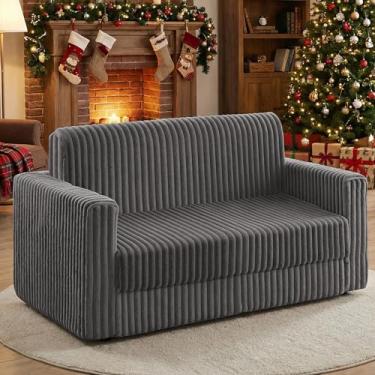 Imagem de HABUTWAY Sofá-cama dobrável, cadeira conversível 2 em 1 com apoio de braço, cama de cadeira dobrável portátil, sofá confortável, sofá preguiçoso multifuncional para sala de estar, quarto, dormitório