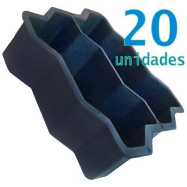 Imagem de Kit 20 Formas Dupla Para Bloquete 16 Faces 08cm - 24x10x08 - Panja For
