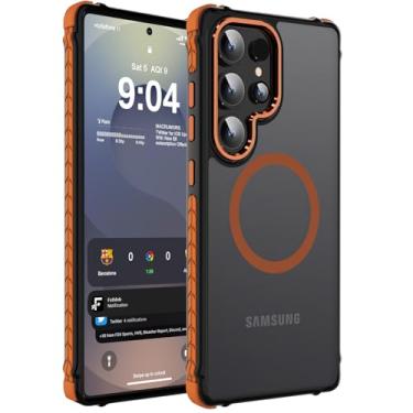 Imagem de DEERLAMN Capa magnética forte para Samsung Galaxy S24 Ultra de 6,8 polegadas, [compatível com Magsafe] [Proteção contra quedas de grau militar] Capa protetora de celular fosca translúcida à prova de