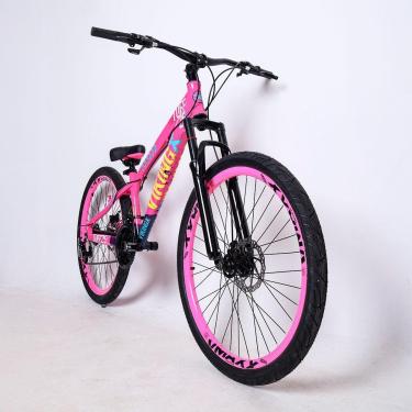 Imagem de BICICLETA 26 VIKINGX 21V SHIMANO - TUFF X-25 - ROSA/VERDE-Unissex