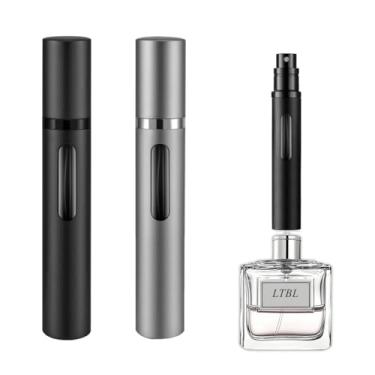 Imagem de LTBL 2 frascos recarregáveis para viagem de perfume, atomizador de perfume de fragrâncias de enchimento inferior, mini dispensador de colônia vazio, tamanho de bolso para pulverizador portátil, 10 ml