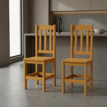 Imagem de Kit 2 Cadeiras Em Madeira Maciça Diamante - Repleta, Mel S/Estofado