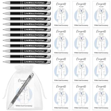 Imagem de Tinlade 24 peças de presente de cerimônia de jaleco branco engraçado casaco branco canetas e cartões temáticos presentes de formatura futuro médico parabéns para estudantes de medicina odontológica