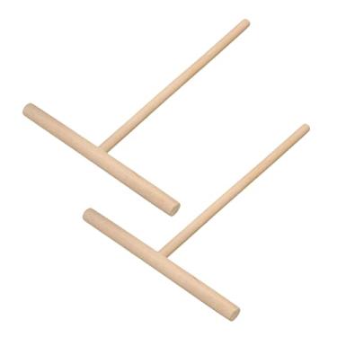 Imagem de 2 Peças Palitos de Espalhamento Massa Panqueca Madeira Bastão em Forma T Ferramenta para Fabricar Crepe Cozinha DIY Prática Bolo Fácil Espalhar - Fabricação