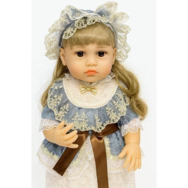 Imagem de Boneca Realista Baby So Lovely 50 cm com Vestido de Renda - Toys Import