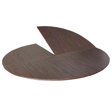 Imagem de Mesa redonda dobrável em nogueira, armazenamento útil de canto de mesa para banquete, mesa de jantar de cozinha familiar com ferragens de metal, fácil instalação (150 cm (59 polegadas))