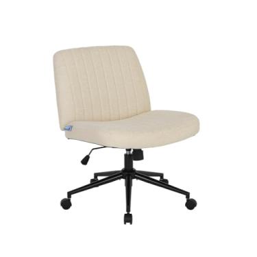 Imagem de Cadeira Escritório DT3 Dolly, Assento Extra Grande e Largo, Leisure, Penteadeira, Escrivaninha, Ceriticação NR-17, Giratória, com rodinha (Tecido, Beige)
