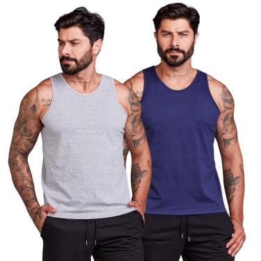 Imagem de Kit 2 Camisas Regatas Masculina Lisa-Masculino