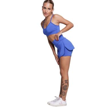 Imagem de Conjunto Top Alça Fina E Short Saia Bella Fiore Roupa Para Academia Treino Moda Fitness-Feminino