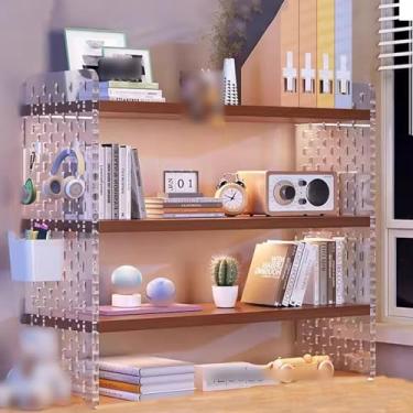 Imagem de Prateleiras de mesa e organizador de prateleiras de escritório usando uma combinação de laminados grossos e placas de acrílico Prateleiras de mesa de escritório Organizadores de versatilidade (Cor