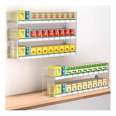 Imagem de Vitrine acrílica suporte de cigarro, balcão de supermercado expositor automático de cigarros varejo para goma de mascar, cosméticos (cor: transparente, tamanho: 31,5 x 28,4 x 24,5 cm)