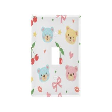 Imagem de Wassud Placa de cobertura para interruptor de luz, estilo giz de cera, capas de tomada decorativas, placa de parede para tomadas elétricas, interruptor único, 11 x 7 cm