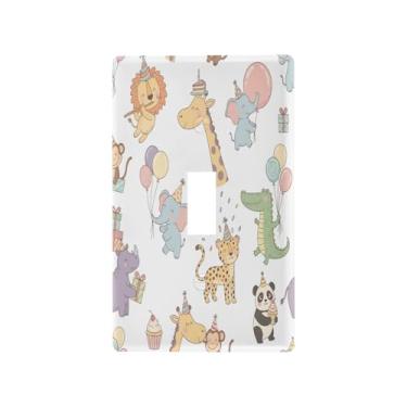 Imagem de Wassud Placa de cobertura para interruptor de luz, lindas capas decorativas de animais de festa, placa de parede para tomadas elétricas, interruptor único, 11 x 6 cm