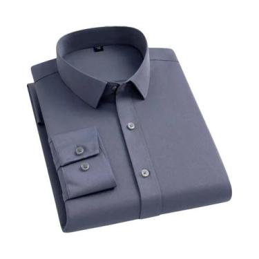 Imagem de Camisa Roxa Masculina Slim Fit Antirrugas Macia Sem Necessidade De Pas