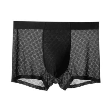 Imagem de Cuecas Boxer Masculinas De Seda Gelada Finas E Respiráveis Sem Costura